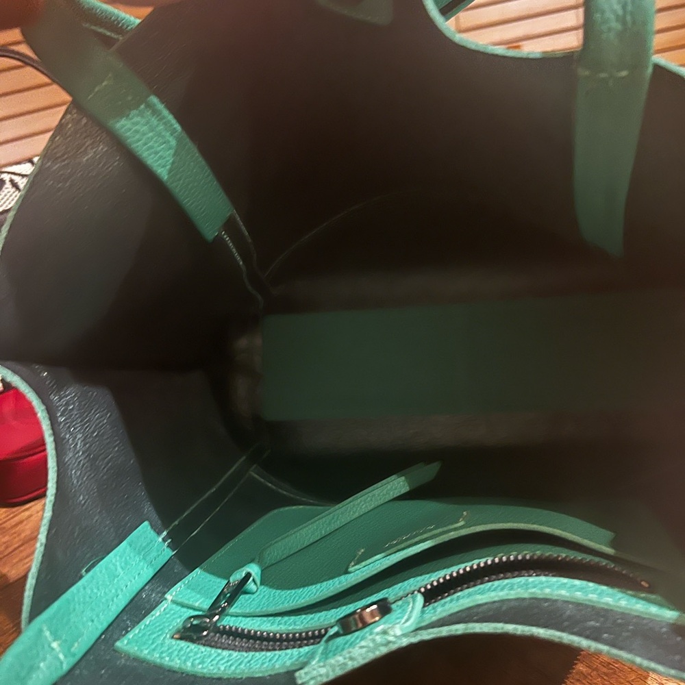 Botkier Green Pebbled Leather Tote - Picture 4 of 5